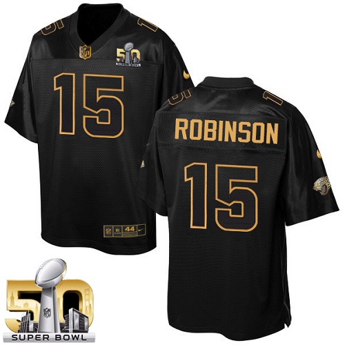 Men's Elite Allen Robinson Nike Jersey Black - #15 Pro Line Gold Collection NFL Jacksonville Jaguars